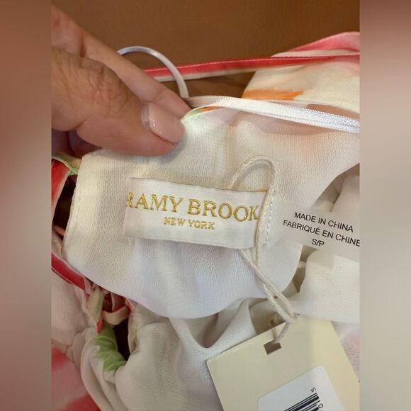 NWT Ramy Brooke Printed Trudy High-Low Maxi Dress Watercolor Stripe - Picture 7 of 10